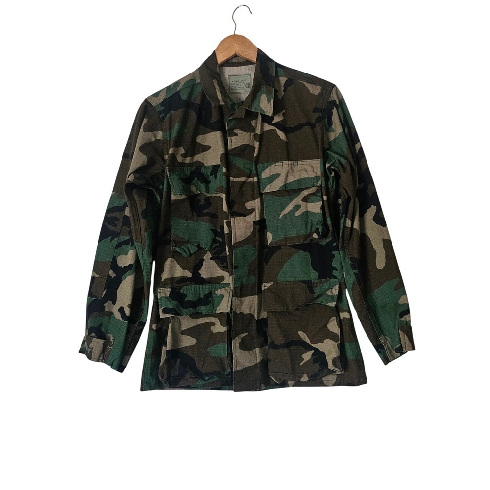 Military Combat Cotton Coat Woodland Camo XS Short Utility Field Jacket Ripstop